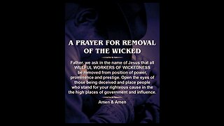 Prayer For Removal of Wicked