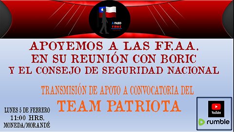 Apoyo a convocatoria del Team Patriota