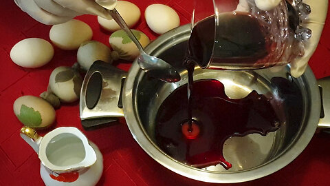 Dyeing Easter Eggs in Cherry Juice