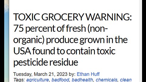 TOXIC PESTICIDES FOUND ON 75% OF NON-ORGANIC PRODUCE GROWN IN THE U.S.