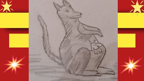 Kangaroo drawing with baby|Kangaroo drawing realistic|Kangaroo drawing simple