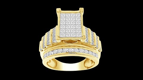 16 cttw Round Diamond Square Cluster Unisex Yuva Stud Earrings In 10kt Gold (yellow-gold)