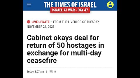 BREAKING: ISRAELI APPROVE CEASEFIRE 50 Israeli hostages for 150 Palestinian women and children