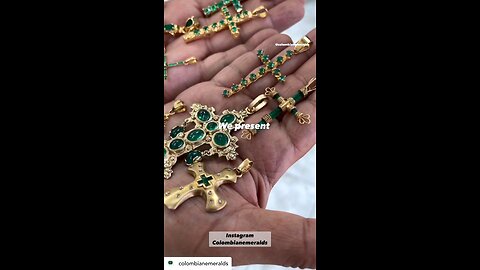 Hand made big and small emerald Cross Necklaces & Pendants | Fine Religious Jewelry gifts