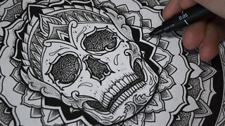 Drawing A Tibetan Skull With Sacred Geometry