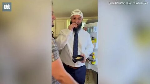 Video: Taste of freedom! Adnan Syed snacks on dumplings after release