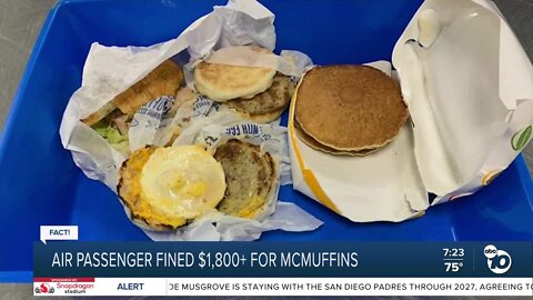 Fact or Fiction: Air passenger fined over $1,800 for leaving egg McMuffins in luggage?