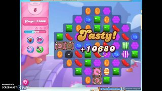 Candy Crush Level 1778 Audio Talkthrough, 2 Stars 0 Boosters