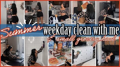 *NEW* SUMMER WEEKDAY ENTIRE APARTMENT CLEAN WITH ME & SMALL ALDI & MEIJER HAUL 2022 | @ez tingz
