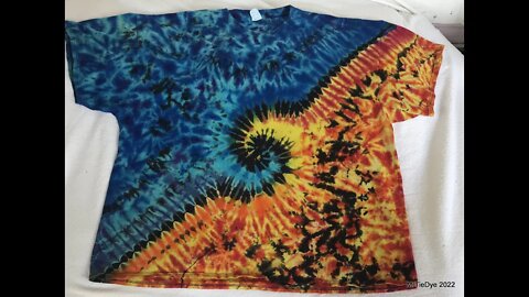 DISCHARGED and Tie Dyed Fire & Ice Spiral Hook or Wave Tee with OWB