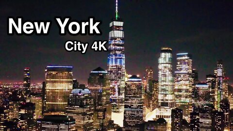 New York City Night View 4K Drone