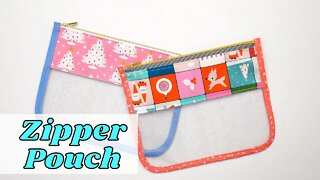 How to Make a Scrap-Friendly Clear Vinyl Zipper Pouch (FREE PATTERN + SEWING TUTORIAL)