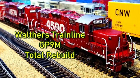 Walthers Trainline GP9M rebuild and DCC ready