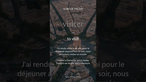 French - Word of the Day - Visiter #SHORTS