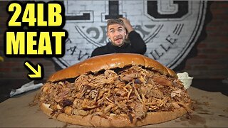 WORLDS BIGGEST PULLED PORK SANDWICH CHALLENGE (24LB PORK) | CRAZIEST FOOD CHALLENGE I HAVE EVER SEEN