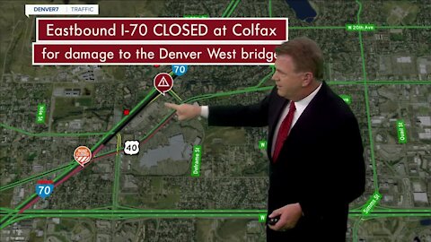 Crews searching for structural damage to Denver West bridge at I-70 following crash