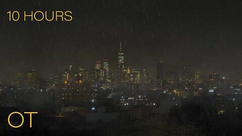 Stormy Night in Brooklyn | Soothing Steady Rain & Distant Rolling Thunder | Relax | Study | Sleep