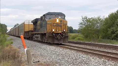 CSX M332 Autorack/Manifest Mixed Freight Train from Sterling, Ohio August 13, 2022
