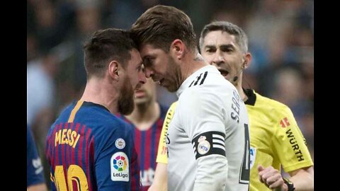 Messi fighting with Ramos