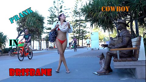 Cowboy_prank in Brisbane city. funniest reactions.statue prank.