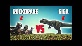 Rockdrake VS Giganotosaurus || Ark Survival || Battles