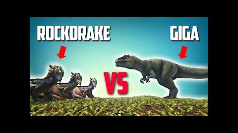 Rockdrake VS Giganotosaurus || Ark Survival || Battles