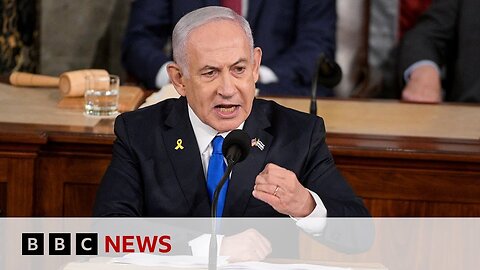 Benjamin Netanyahu defends Gaza war as protesters rally outside US Congress | BBC News| A-Dream ✅