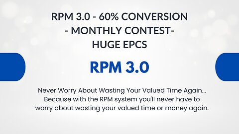 RPM 3.0 - 60% CONVERSION - MONTHLY CONTEST- HUGE EPCS