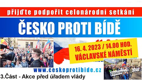 Celonárodní setkání Česko proti bídě 16.4.2023 - 3.část akce před úřadem vlády