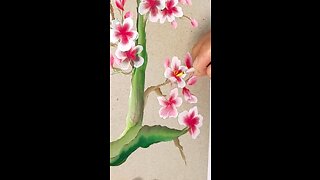 Amazing way to paint cherry blossoms