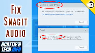 QUICK FIX: No more Snagit Mic Error!