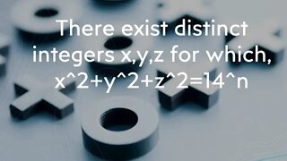 There exist distinct integers x,y,z for which, x^2+y^2+z^2=14^n