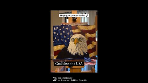 Patriotic Art - God Bless the USA, Lee Greenwood, Flag and Eagle Painting, American Flag, Patriot