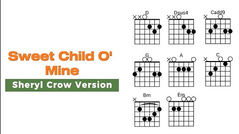 Sweet Child O' Mine Guitar Cover with TABS, CHORDS & LYRICS - Sheryl Crow Version