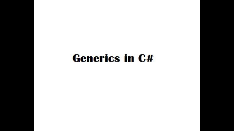 Generics in c#