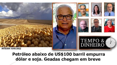 Petróleo abaixo de US$100 barril empurra dólar e soja. Geadas chegam em breve