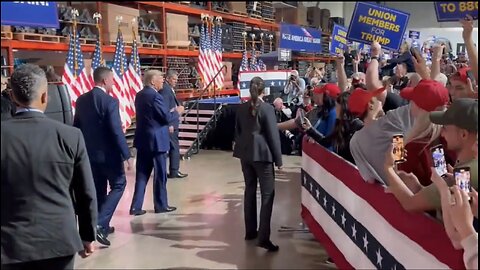 TRUMP❤️🇺🇸🥇RALLY WITH UNION AUTOWORKERS🤍🇺🇸🛞🏎️ IN MICHIGAN💙🇺🇸🏅🪩🎺🕺⭐️