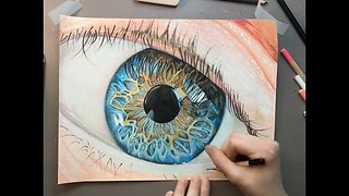 Hyper Realistic Eye Drawing Time Lapse
