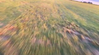 RAW FOOTAGE paramotor flight and foot drag to a landing...