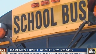 Harford County parents upset about icy roads
