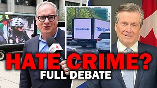 Ezra Levant debates former Toronto mayor John Tory over viral billboard truck