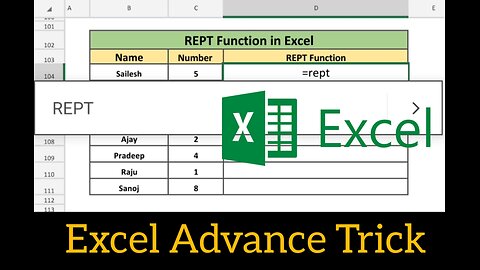 Rept Function in Excel #rept