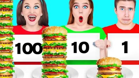 1, 10 Or 100 layers Of Food challenge।।