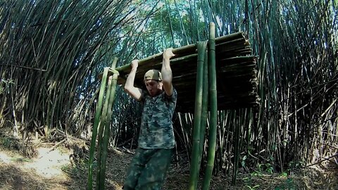"SUSPENDED BAMBOO SHELTER" Construindo Abrigo - Suspenso de Bambu - Bushcraft