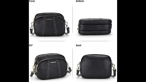 Leather Crossbody Bag For Women Small Soft Triple Zipper Shoulder Handbags With Adjustable Stra...