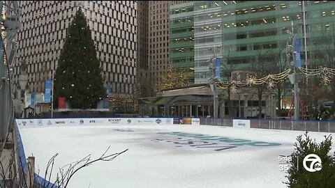 Finishing touches going in at Campus Martius ahead of Light Up The Season Friday
