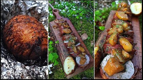 Pork tenderloin prepared in the forest 🔥🌲