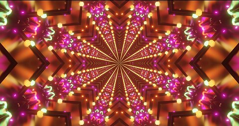 DJ Performance Visuals - Bright Glowing Neon Tunnel Video 4K