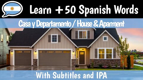 House & Apartment Vocabulary-Learn +50 words in Argentinean Spanish with pronunciation and subtitles