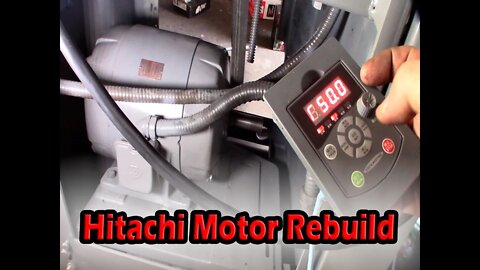 Hitachi 3 phase motor rebuild, loud groan, howling, bearing replacement and cleaning Lathe VFD